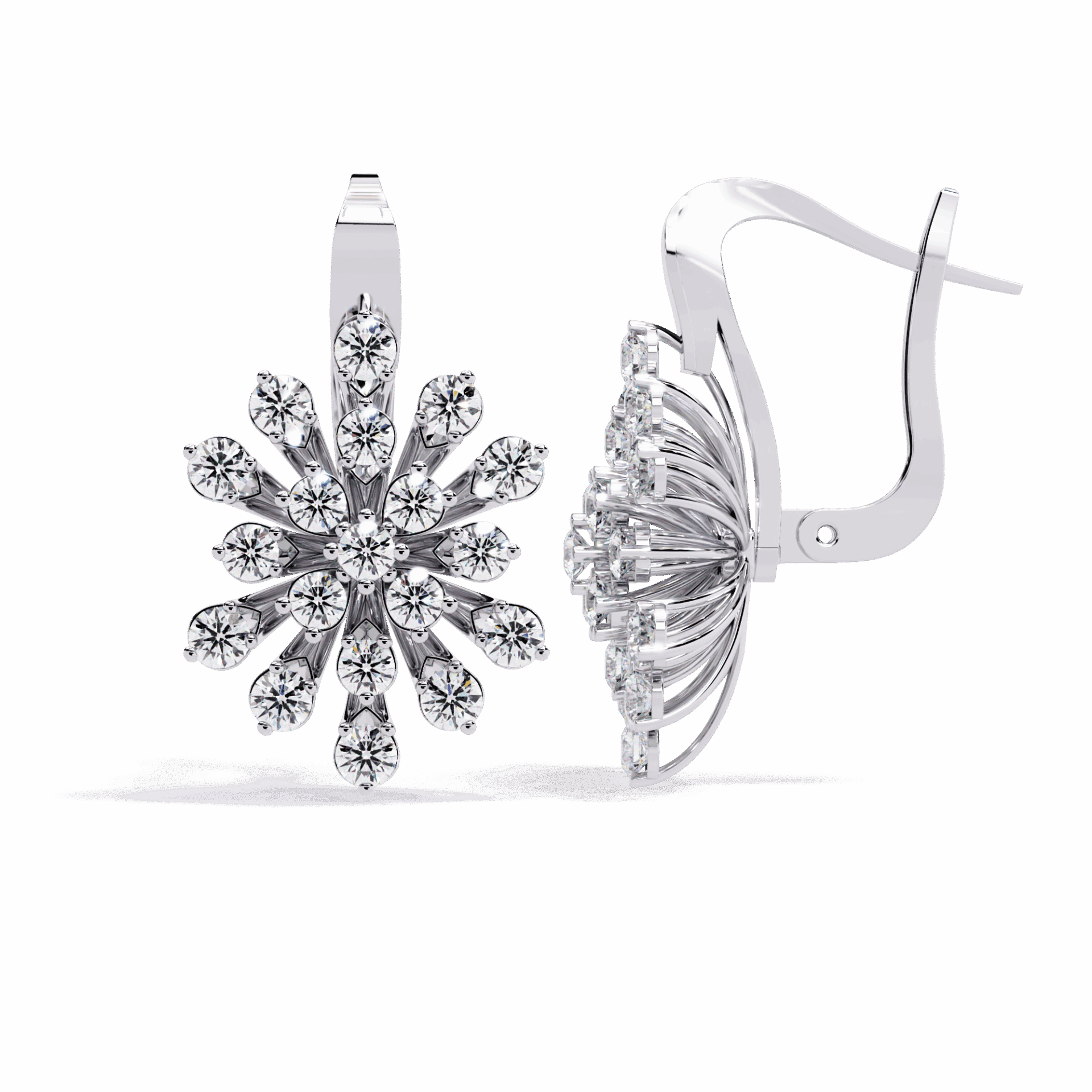 1.75 Carat Radiant Round Bali Earrings in Moissanite | House of Estara
