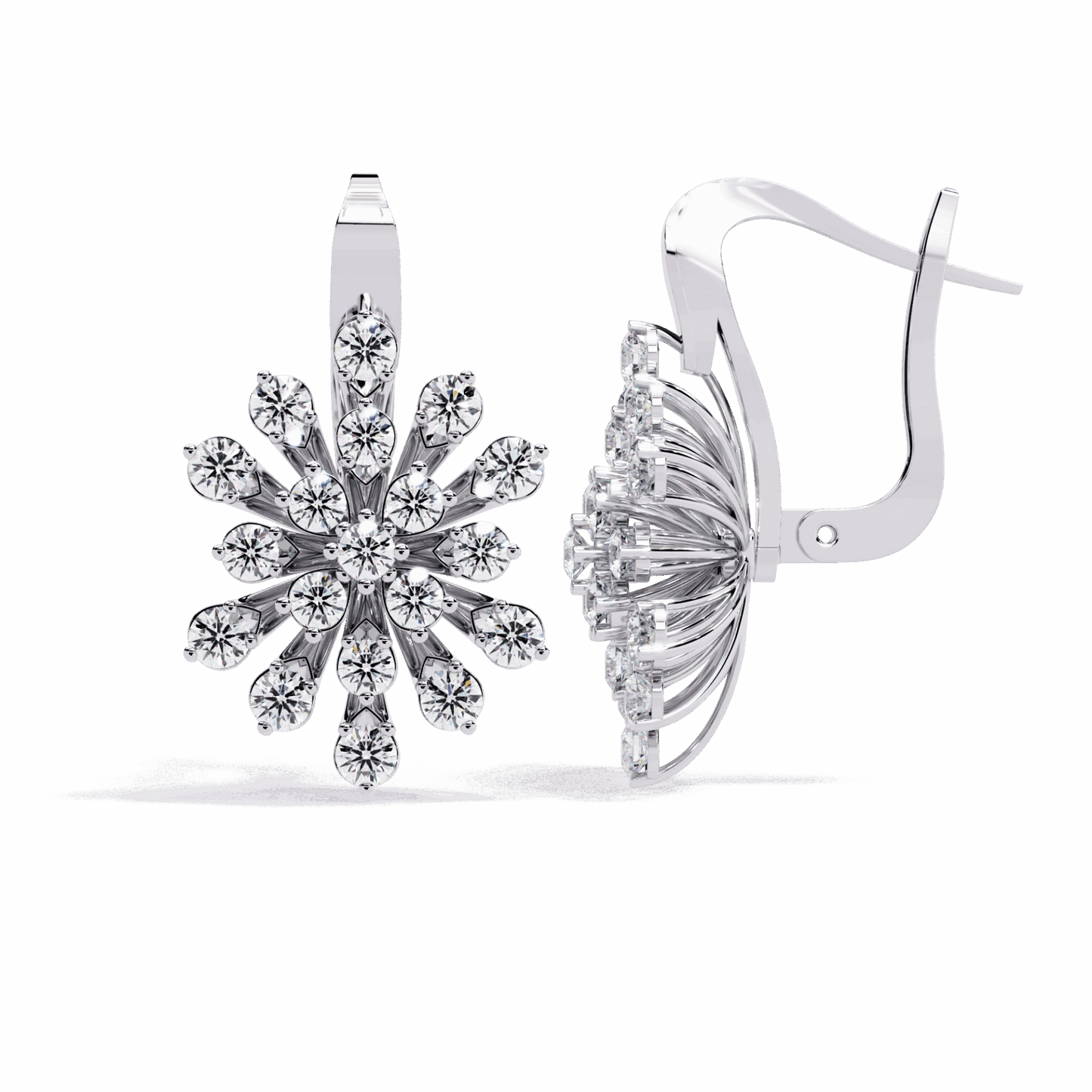 1.75 Carat Radiant Round Bali Earrings in Moissanite | House of Estara