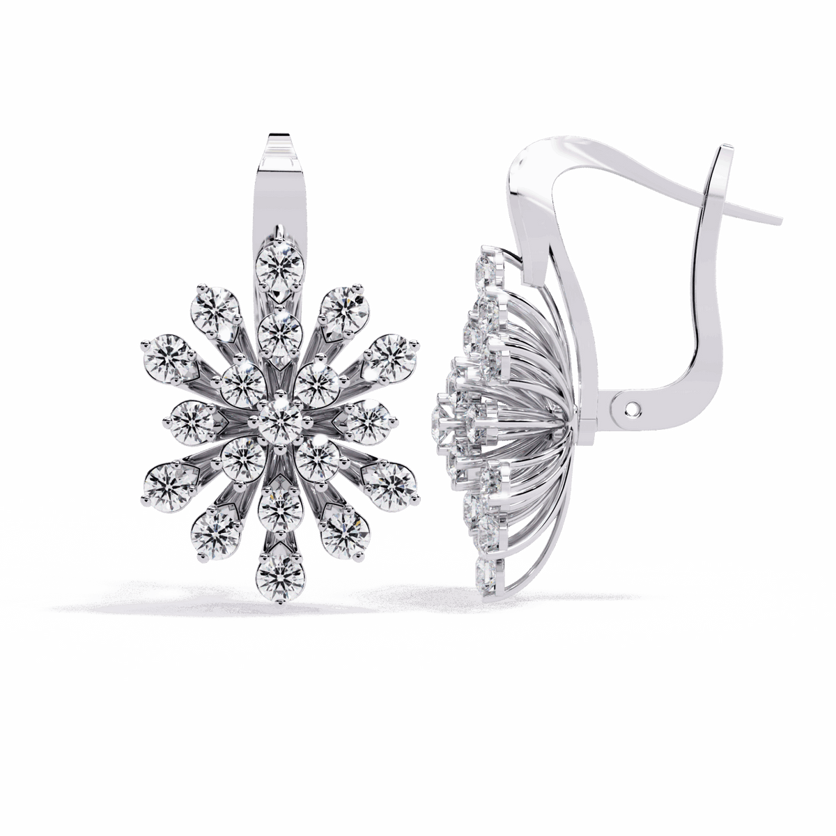 1.75 Carat Radiant Round Bali Earrings in Moissanite | House of Estara