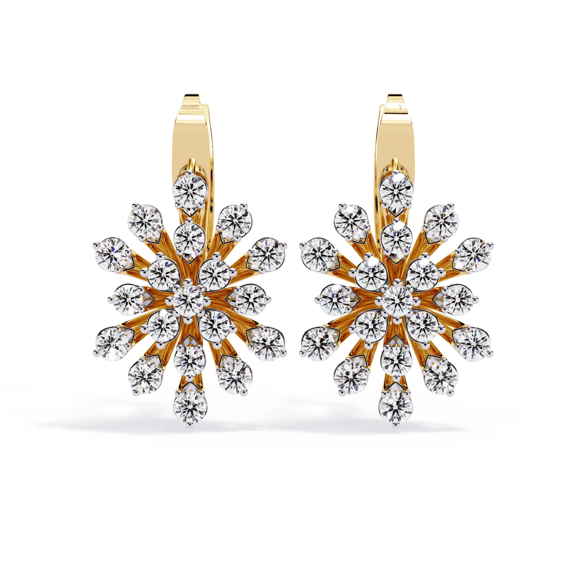 1.75 Carat Radiant Round Bali Earrings in Moissanite | House of Estara