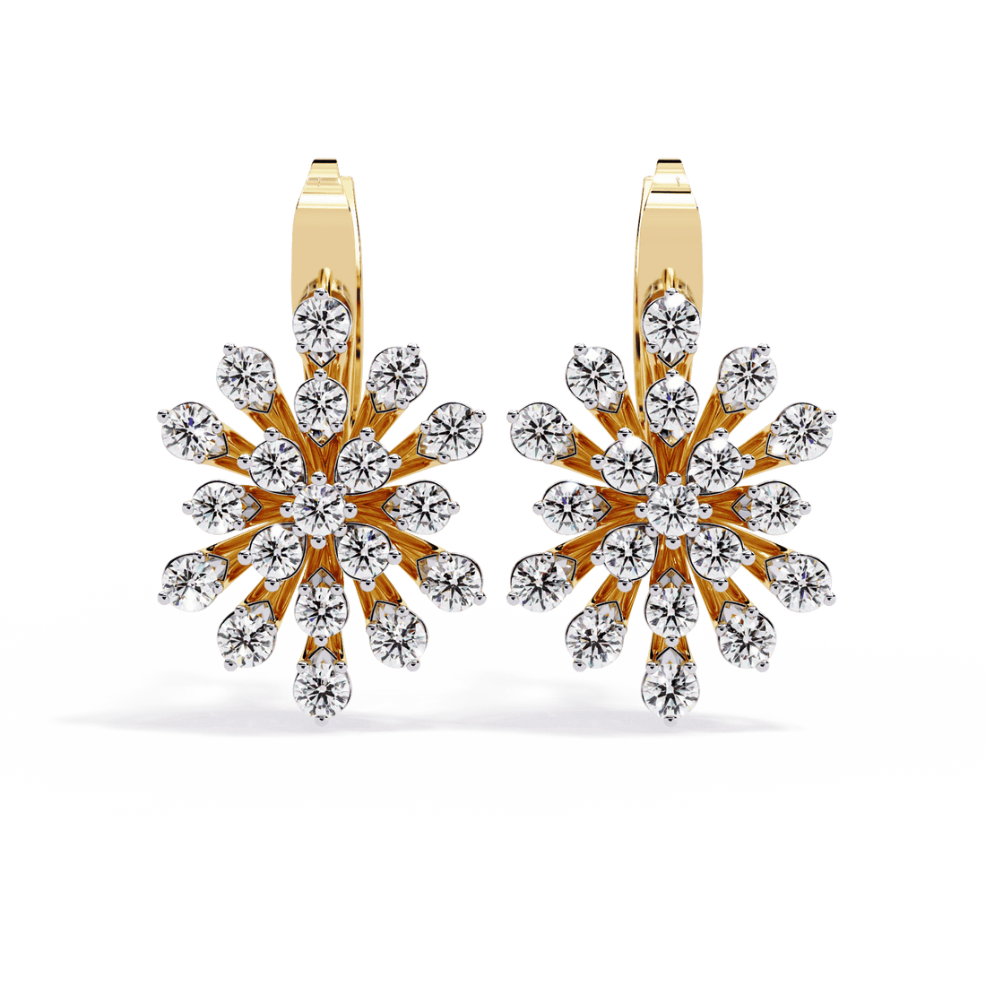 1.75 Carat Radiant Round Bali Earrings in Moissanite | House of Estara