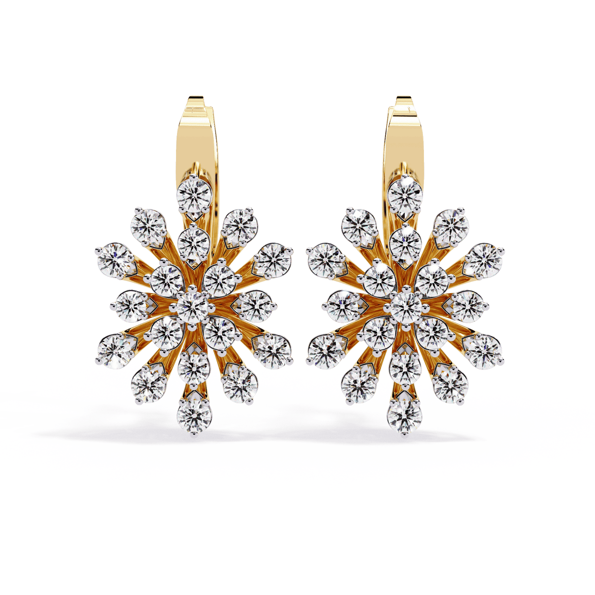 1.75 Carat Radiant Round Bali Earrings in Moissanite | House of Estara