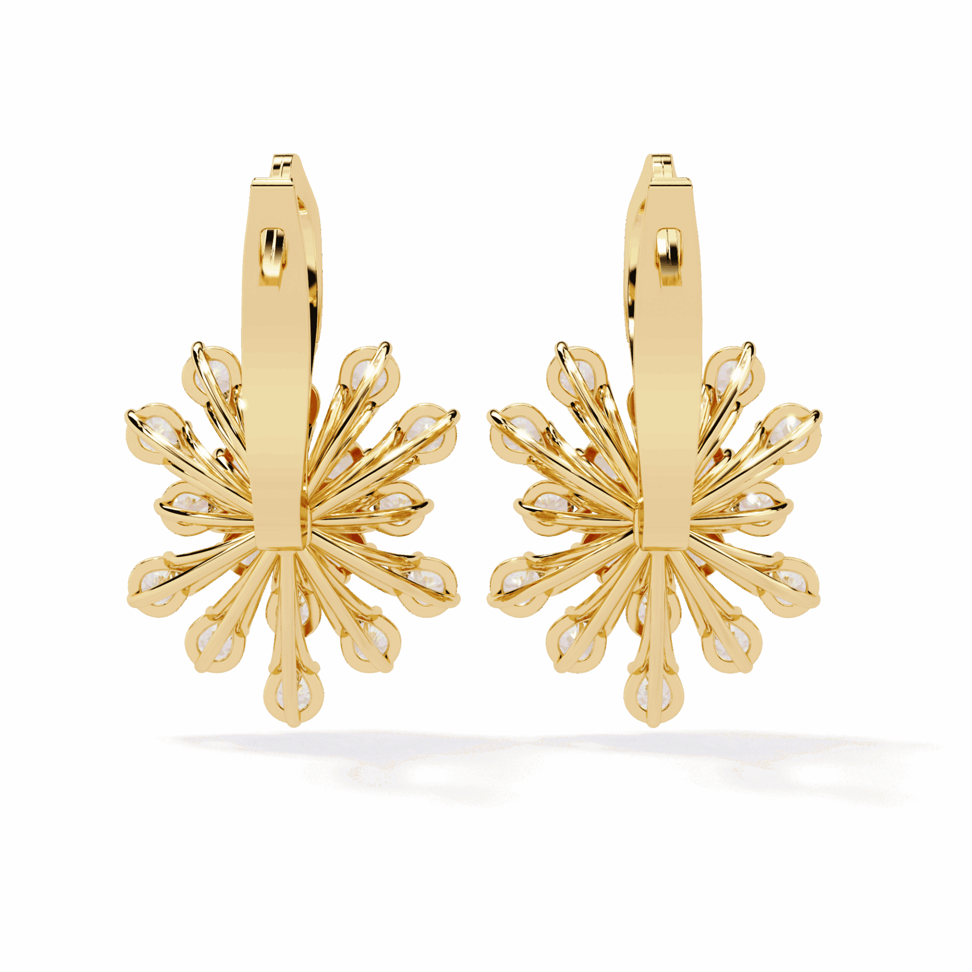 1.75 Carat Radiant Round Bali Earrings in Moissanite | House of Estara