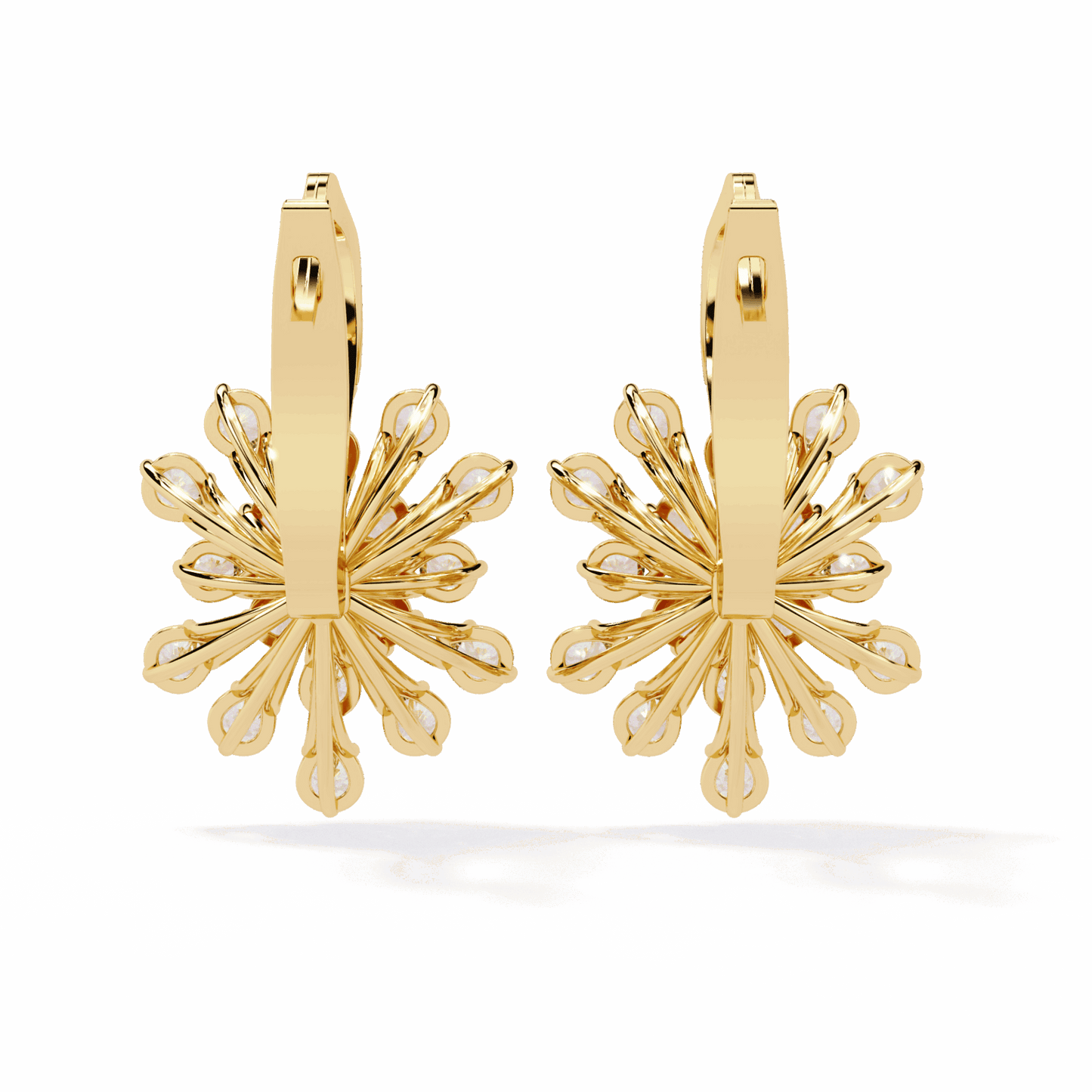 1.75 Carat Radiant Round Bali Earrings in Moissanite | House of Estara