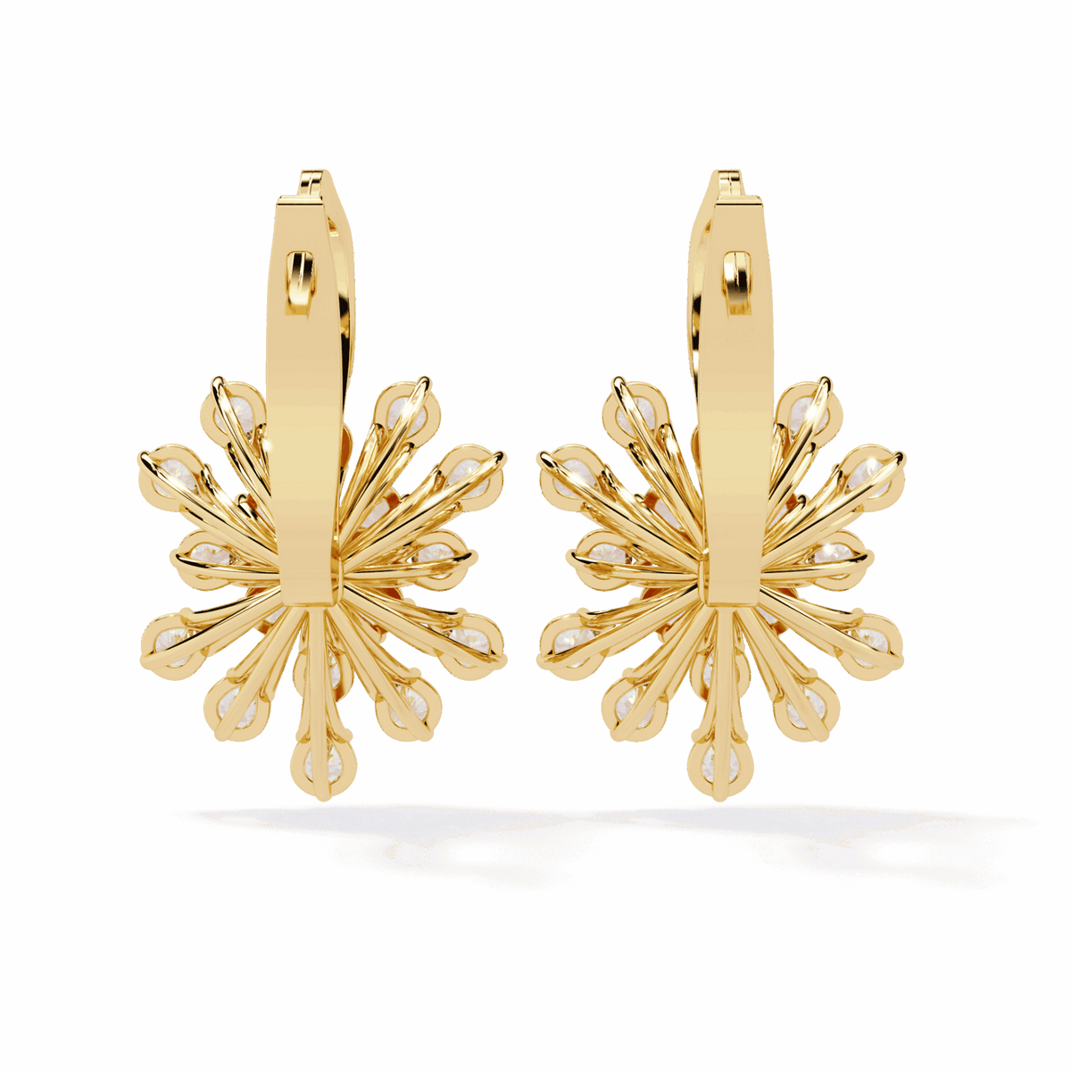 1.75 Carat Radiant Round Bali Earrings in Moissanite | House of Estara