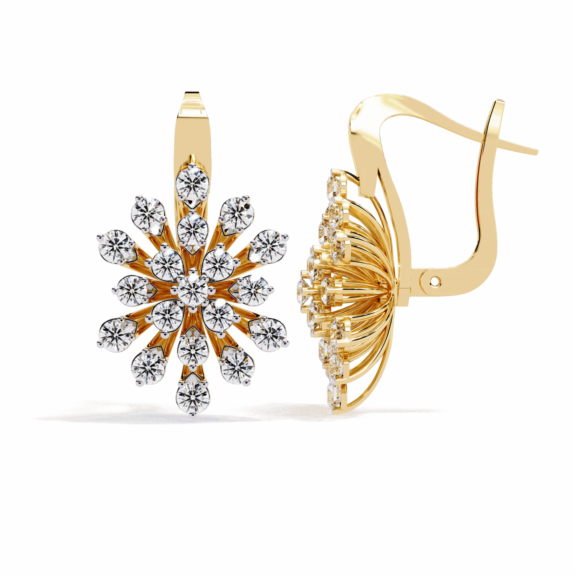 1.75 Carat Radiant Round Bali Earrings in Moissanite | House of Estara