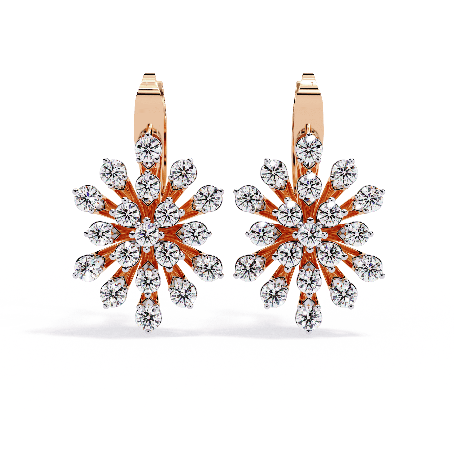 1.75 Carat Radiant Round Bali Earrings in Moissanite | House of Estara