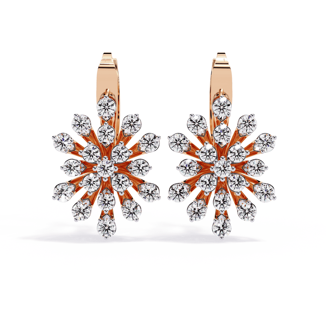1.75 Carat Radiant Round Bali Earrings in Moissanite | House of Estara