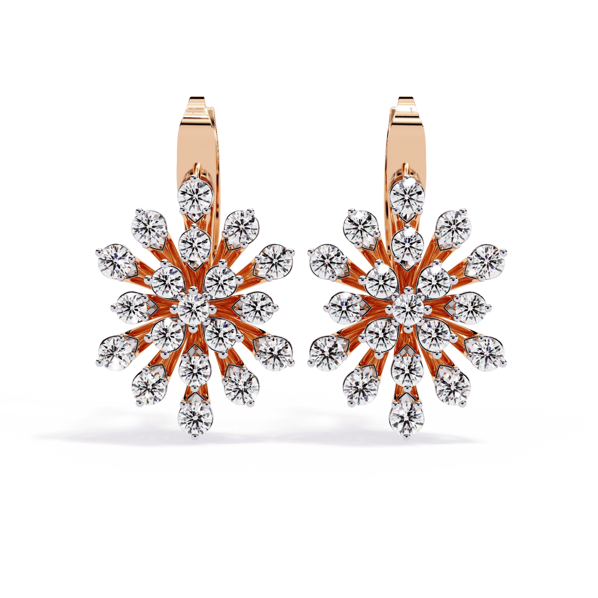 1.75 Carat Radiant Round Bali Earrings in Moissanite | House of Estara