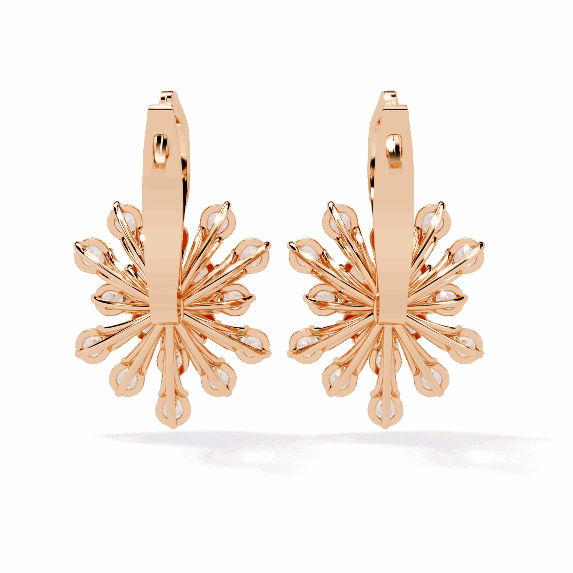 1.75 Carat Radiant Round Bali Earrings in Moissanite | House of Estara