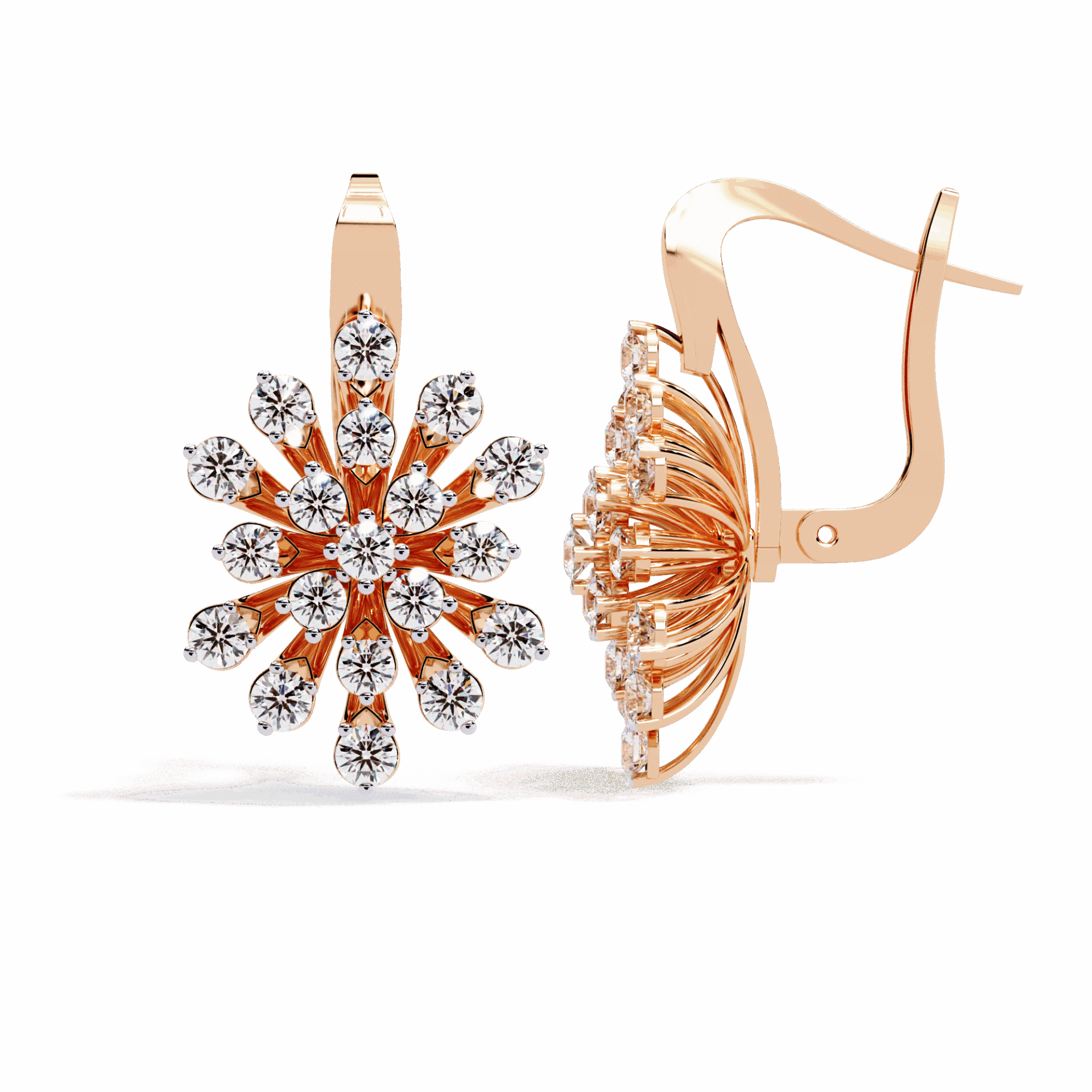 1.75 Carat Radiant Round Bali Earrings in Moissanite | House of Estara