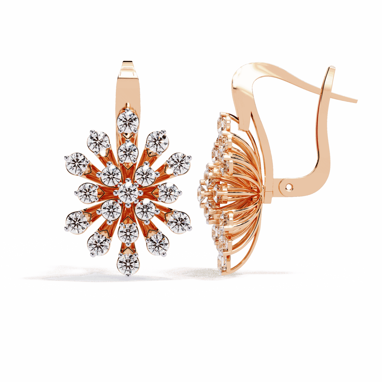 1.75 Carat Radiant Round Bali Earrings in Moissanite | House of Estara