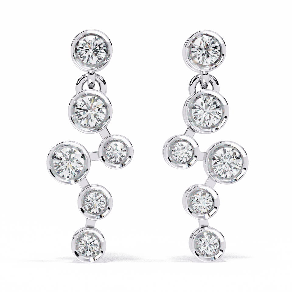 Cascade Round Dangle Earrings