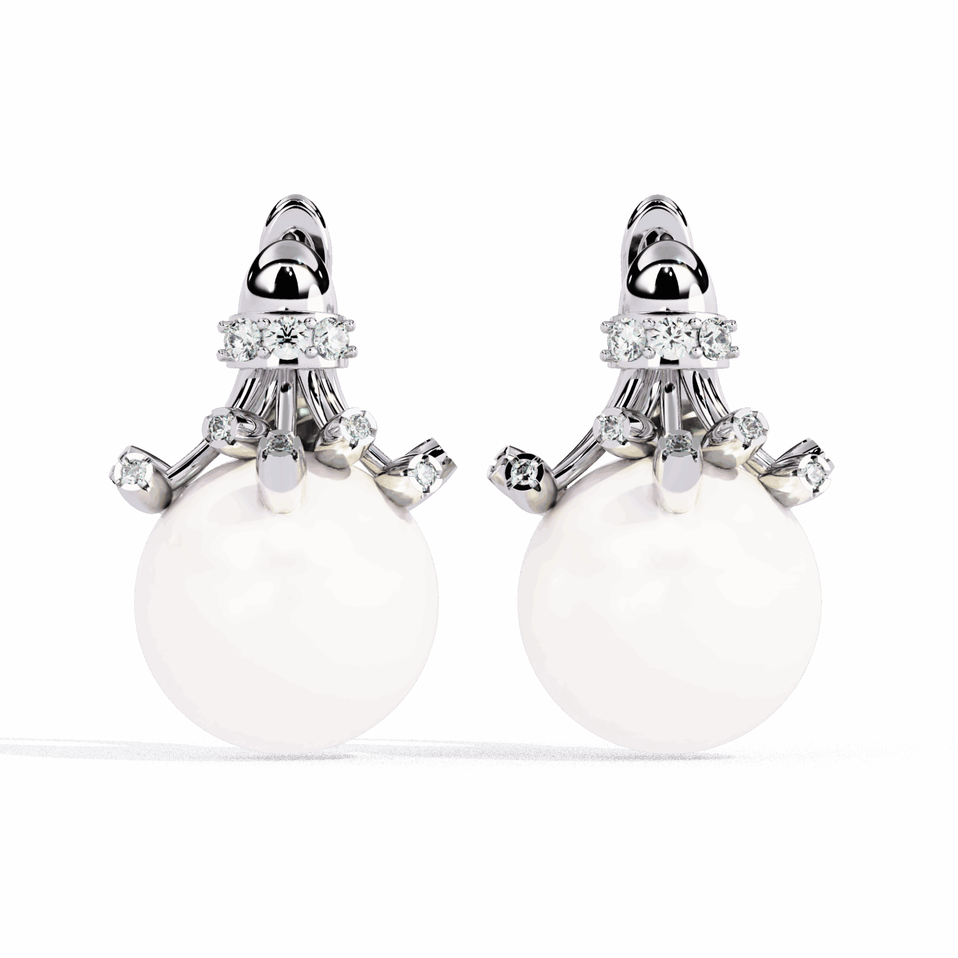 0.4 Carat Round Trio Drop Stud Earrings in Moissanite | House of Estara