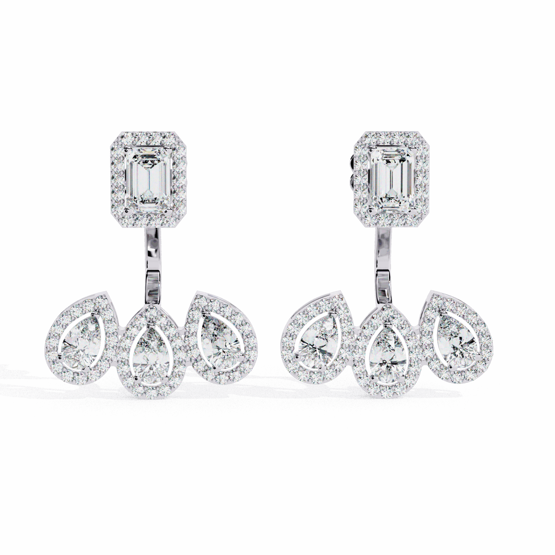 3.5 Carat Aurora Dangle Earrings in Moissanite | House of Estara