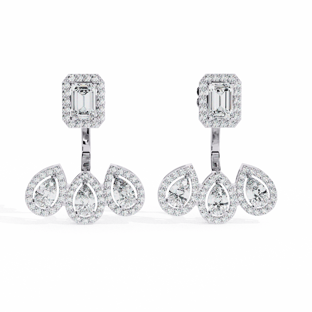 3.5 Carat Aurora Dangle Earrings in Moissanite | House of Estara