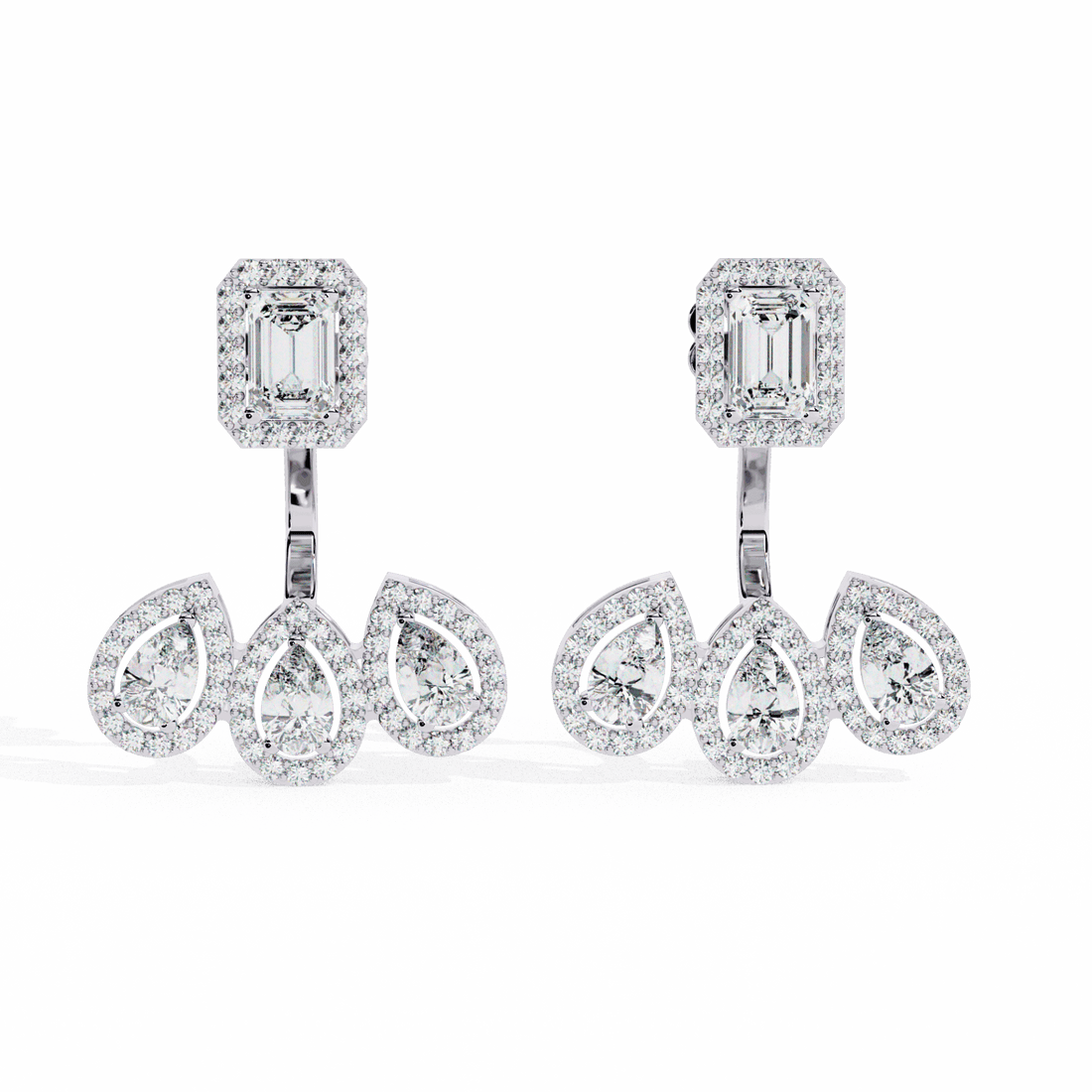 3.5 Carat Aurora Dangle Earrings in Moissanite | House of Estara