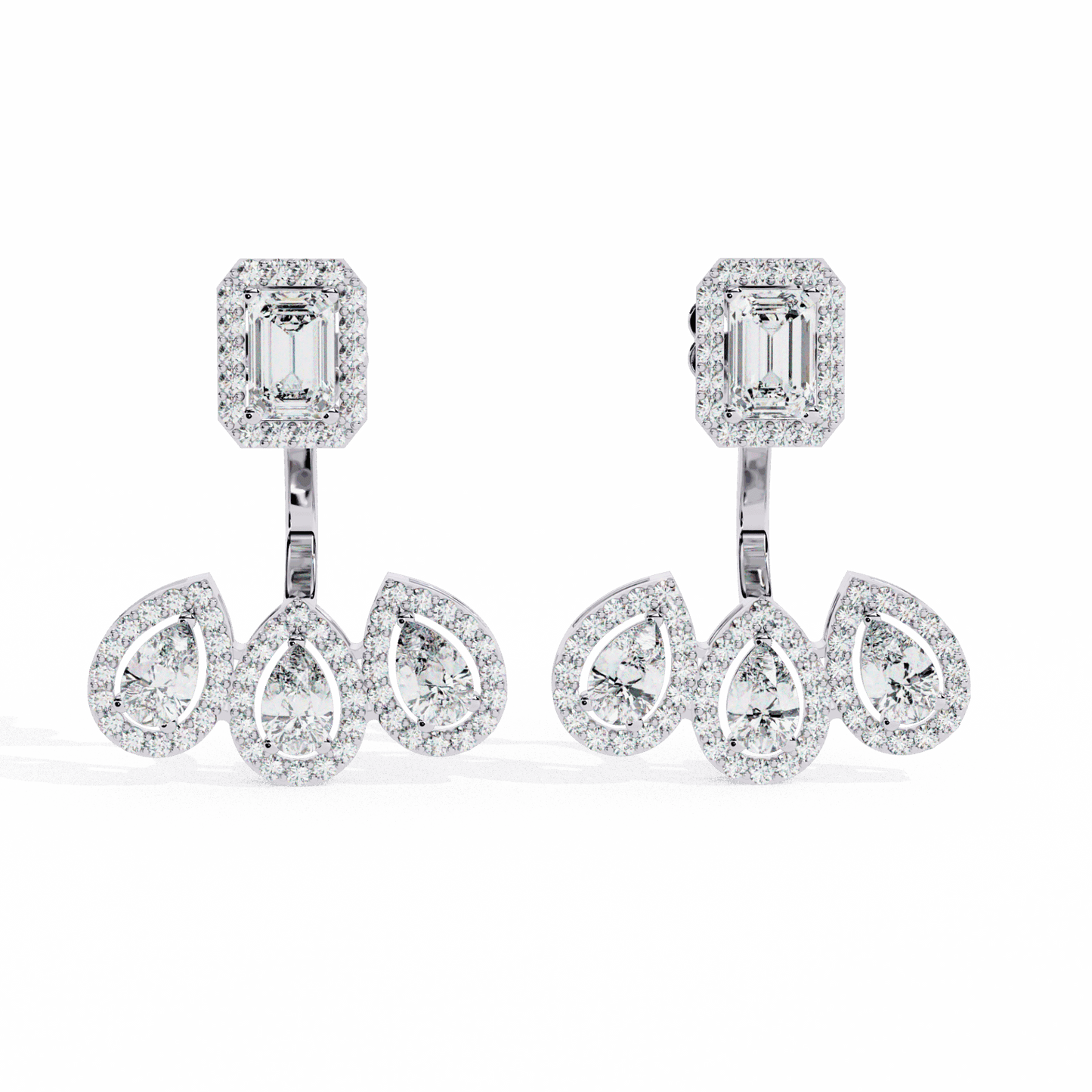 3.5 Carat Aurora Dangle Earrings in Moissanite | House of Estara