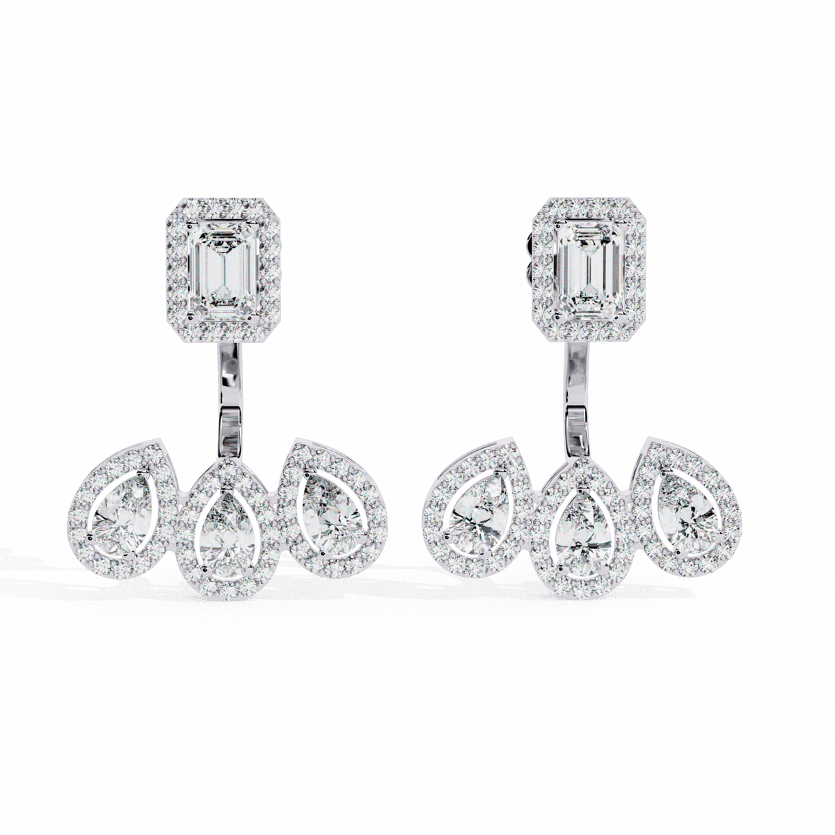 3.5 Carat Aurora Dangle Earrings in Moissanite | House of Estara
