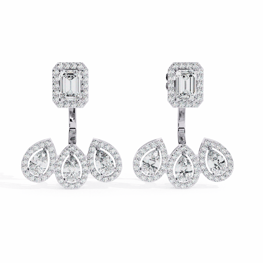 3.5 Carat Aurora Dangle Earrings in Moissanite | House of Estara