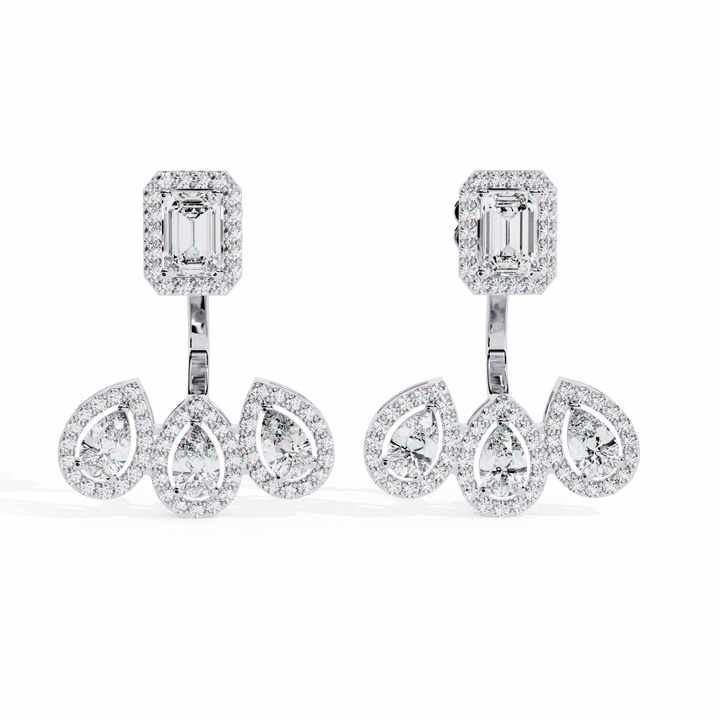 3.5 Carat Aurora Dangle Earrings in Moissanite | House of Estara