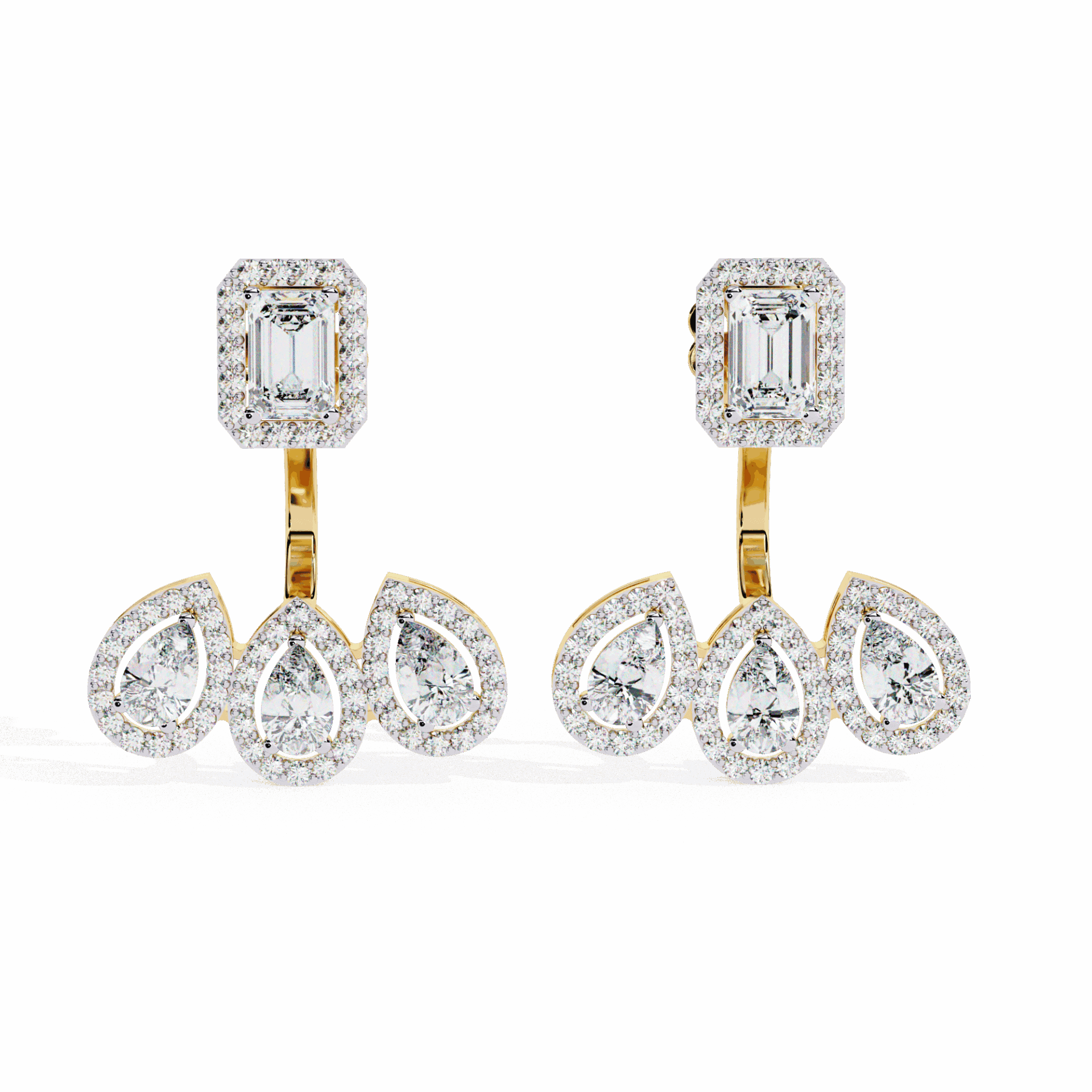 3.5 Carat Aurora Dangle Earrings in Moissanite | House of Estara
