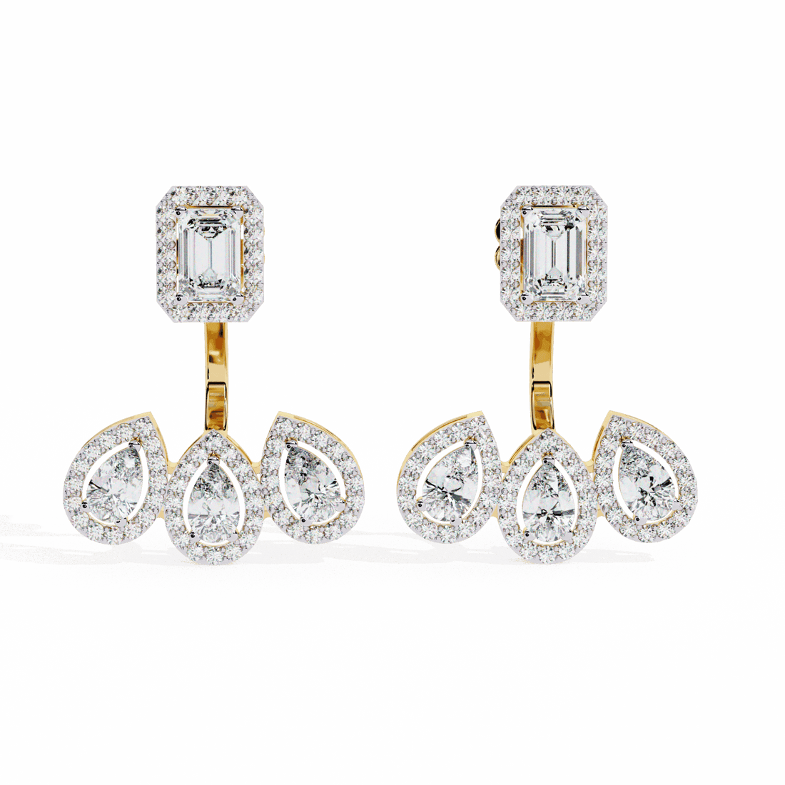 3.5 Carat Aurora Dangle Earrings in Moissanite | House of Estara