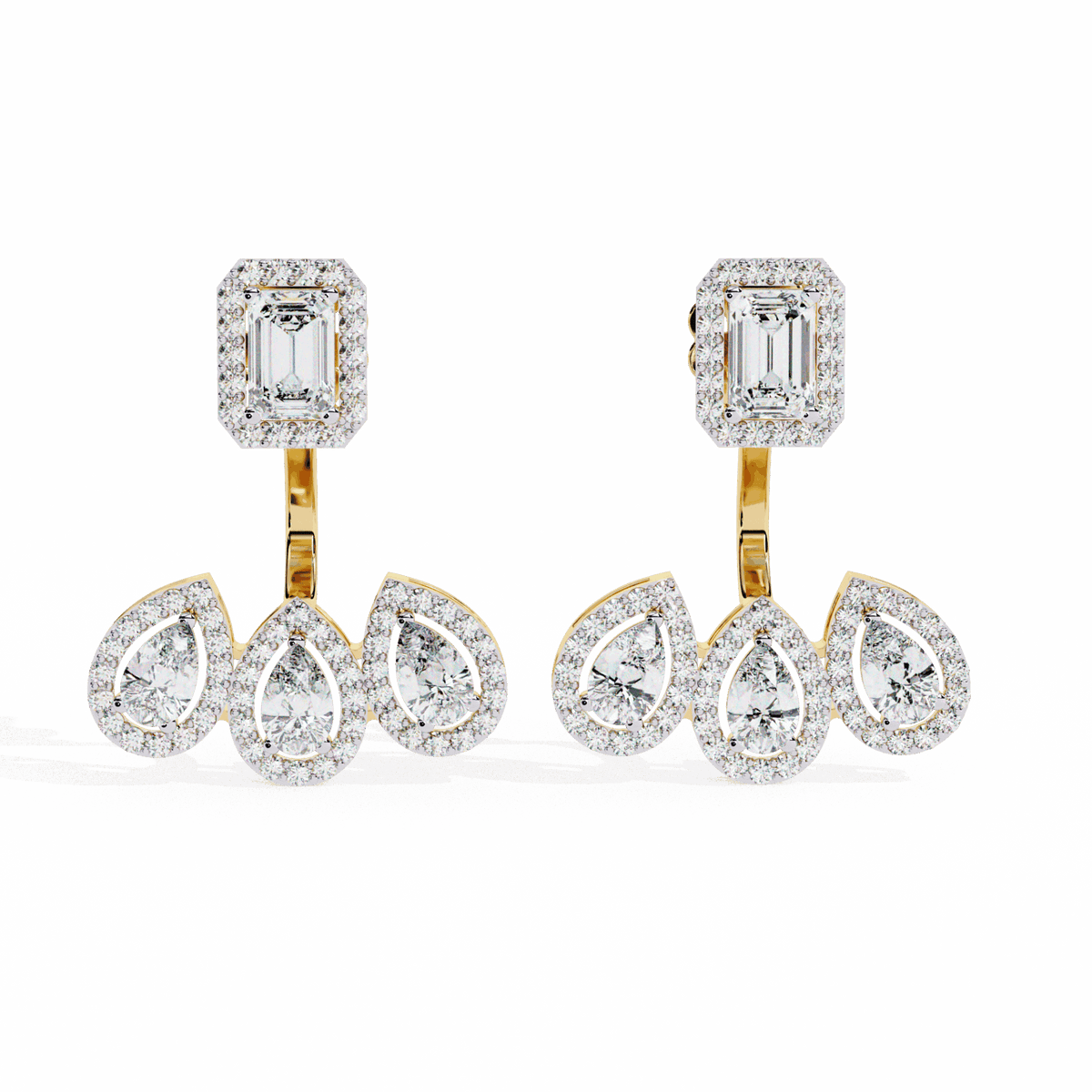 3.5 Carat Aurora Dangle Earrings in Moissanite | House of Estara