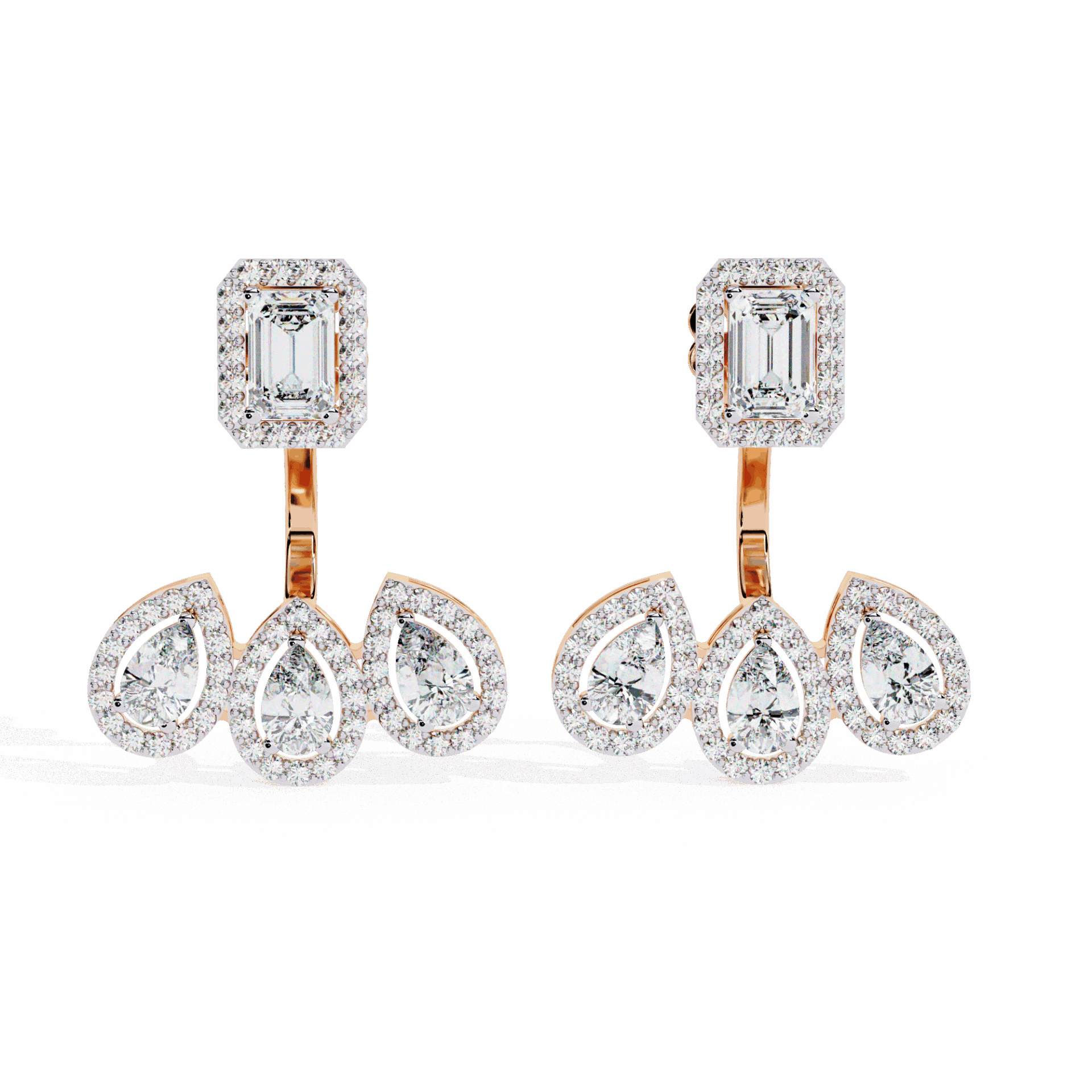 3.5 Carat Aurora Dangle Earrings in Moissanite | House of Estara
