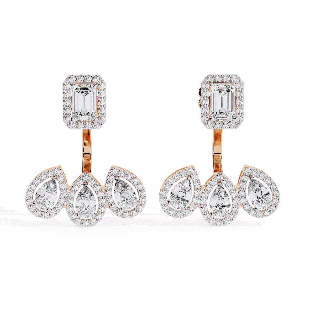 3.5 Carat Aurora Dangle Earrings in Moissanite | House of Estara