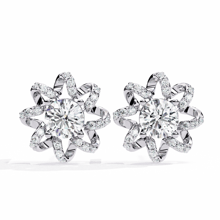 2 Carat Refined Twin Round Stud Earrings in Moissanite | House of Estara