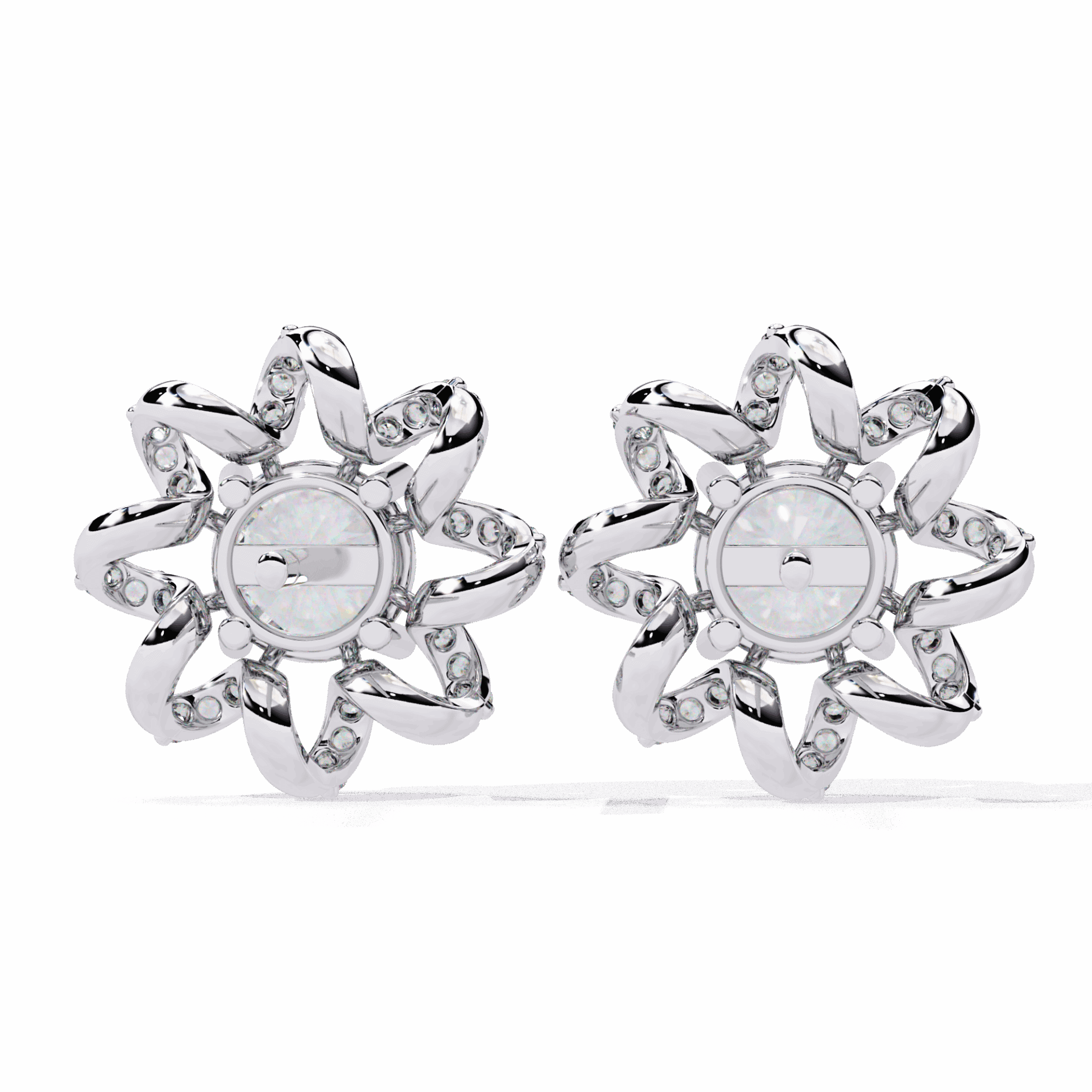 2 Carat Refined Twin Round Stud Earrings in Moissanite | House of Estara