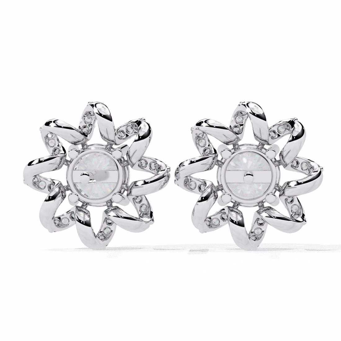 2 Carat Refined Twin Round Stud Earrings in Moissanite | House of Estara
