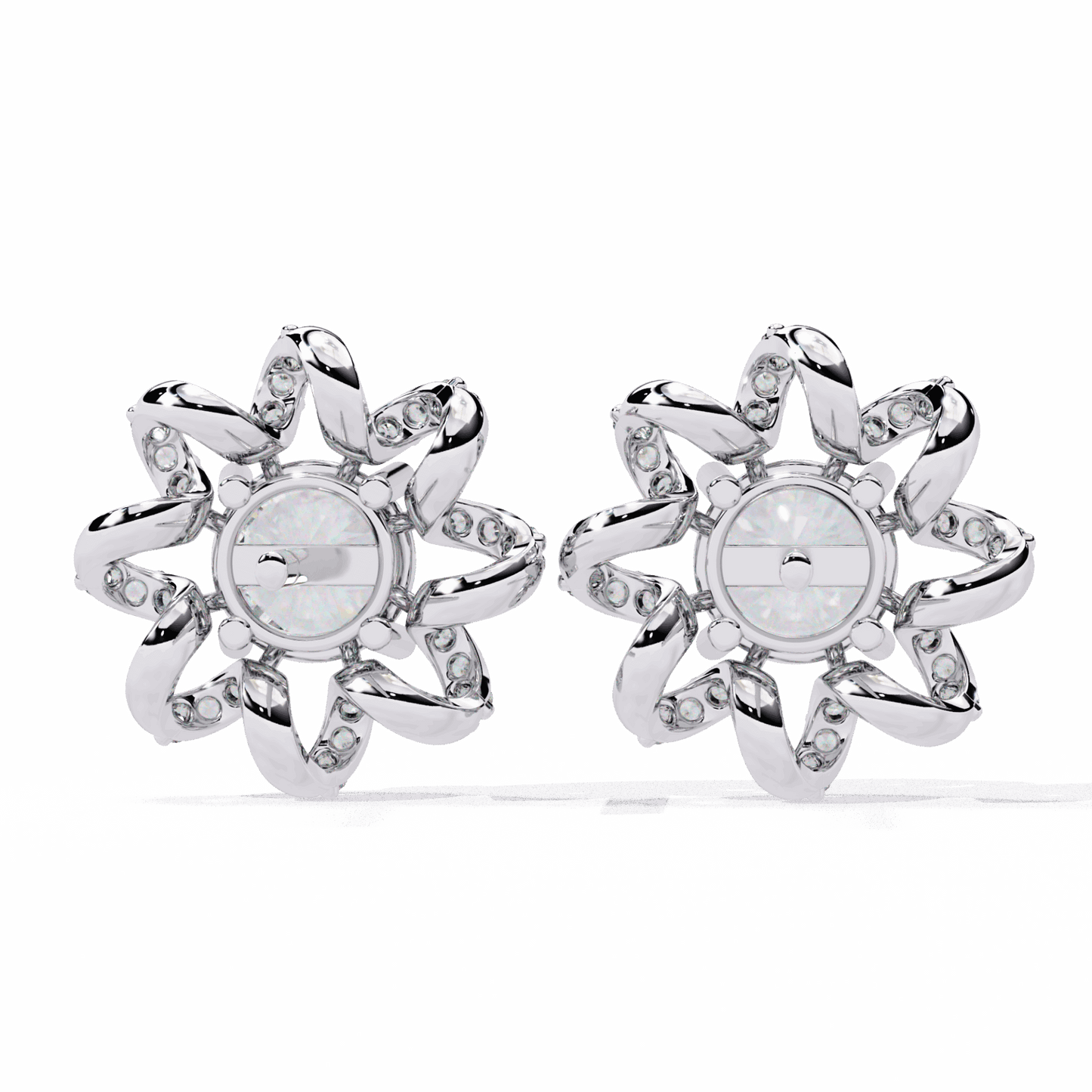 2 Carat Refined Twin Round Stud Earrings in Moissanite | House of Estara