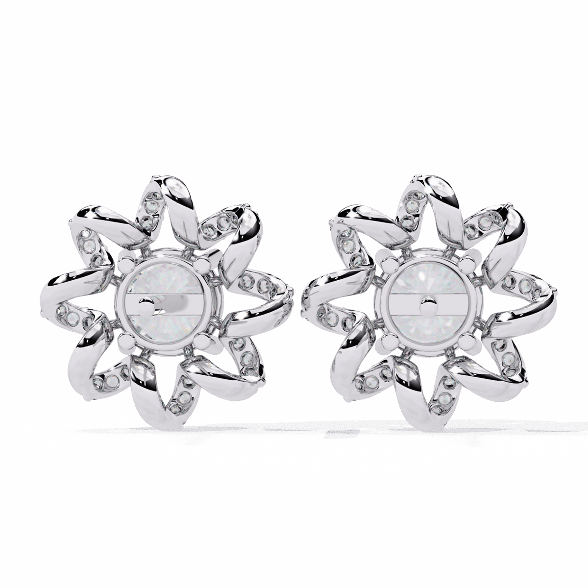 2 Carat Refined Twin Round Stud Earrings in Moissanite | House of Estara