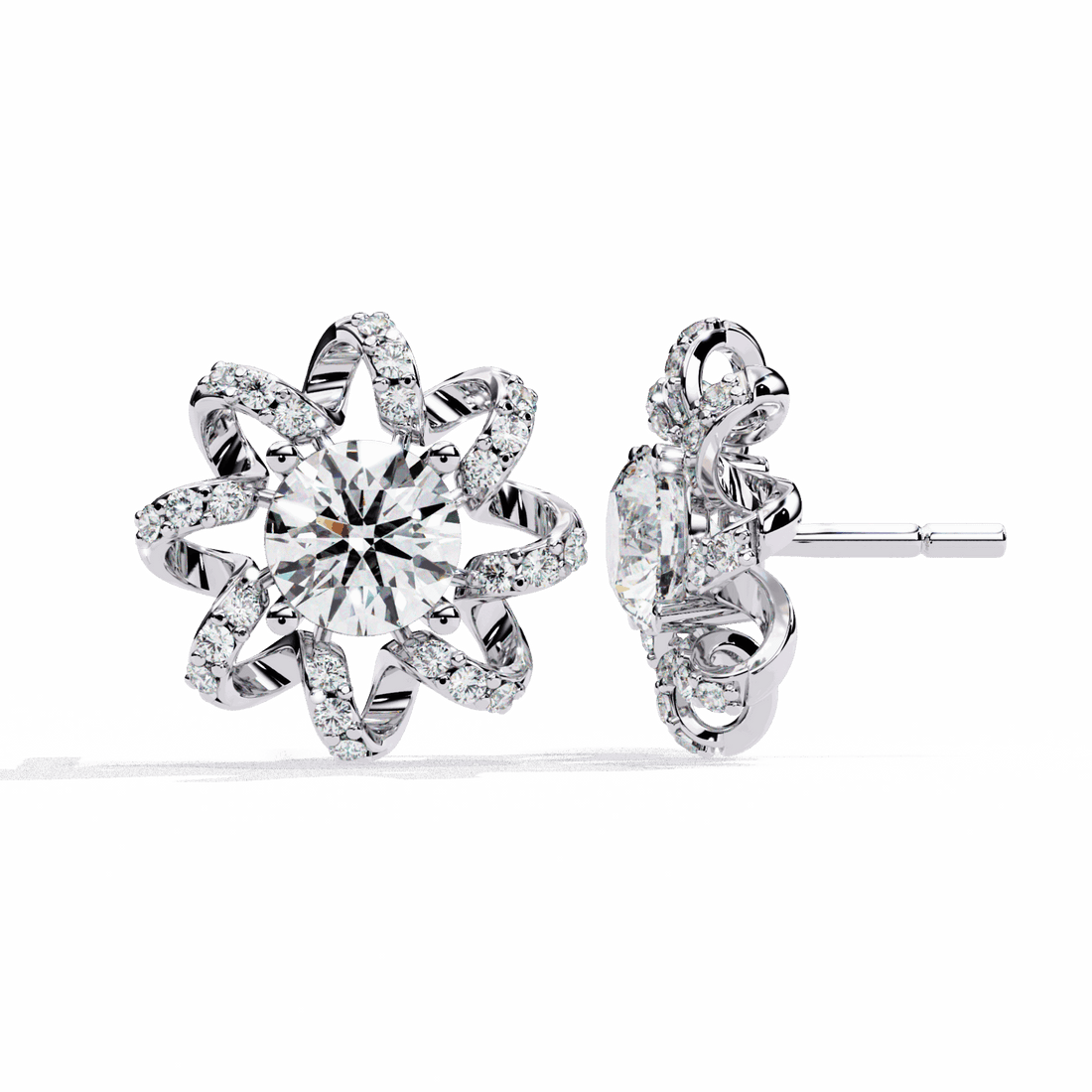 2 Carat Refined Twin Round Stud Earrings in Moissanite | House of Estara