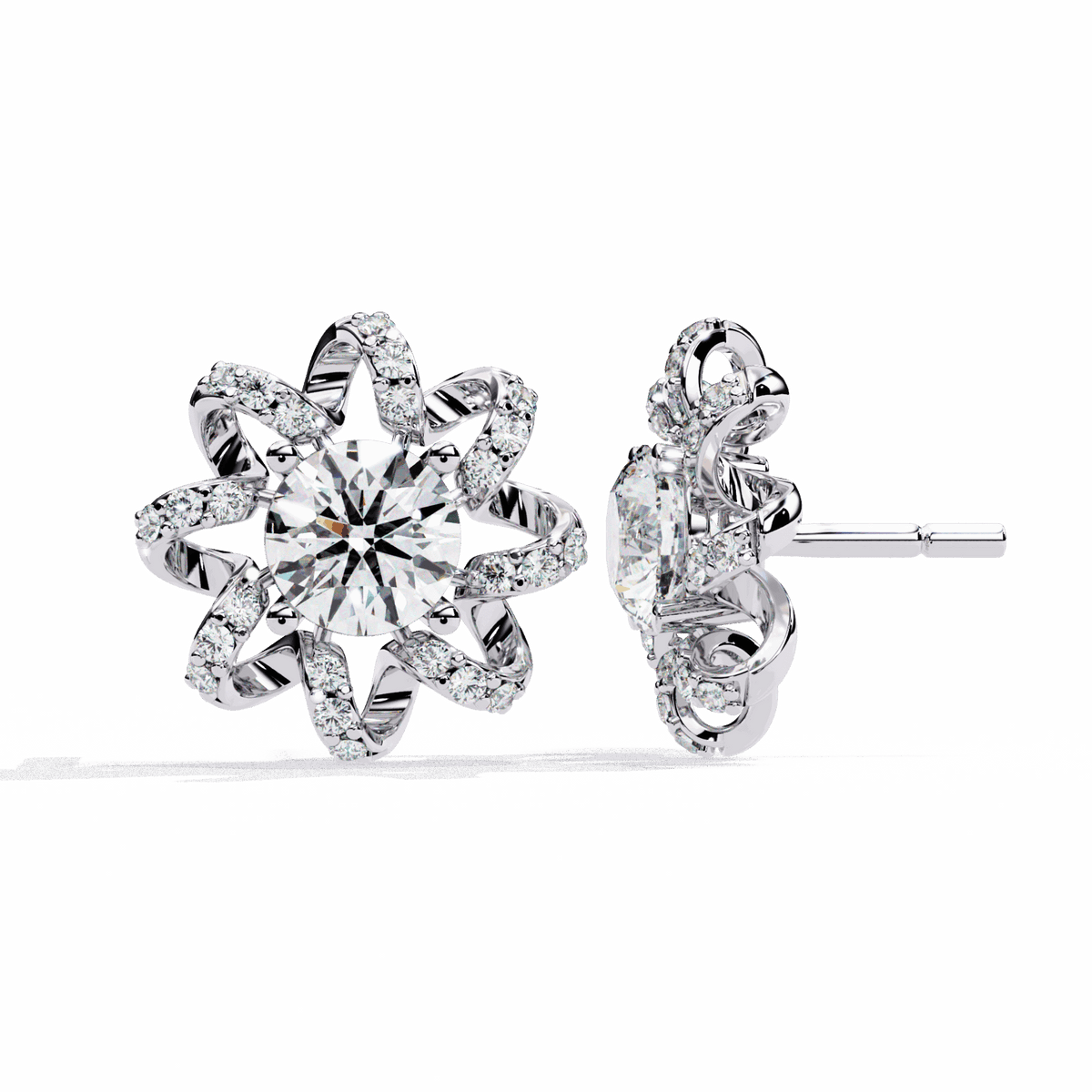 2 Carat Refined Twin Round Stud Earrings in Moissanite | House of Estara