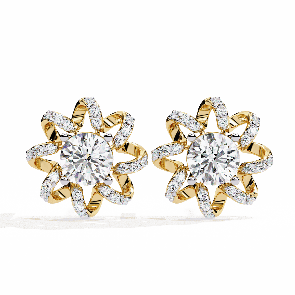 2 Carat Refined Twin Round Stud Earrings in Moissanite | House of Estara