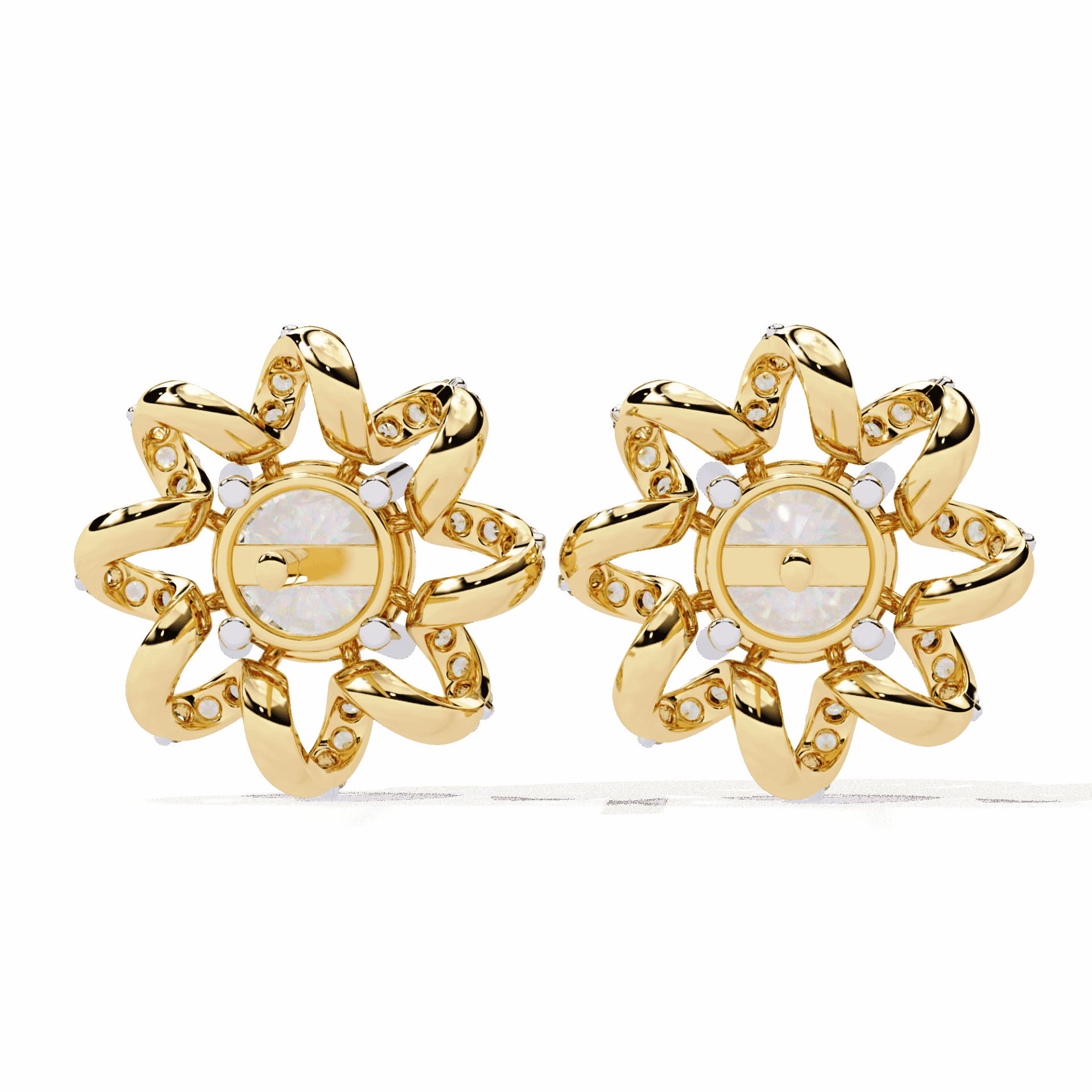 2 Carat Refined Twin Round Stud Earrings in Moissanite | House of Estara
