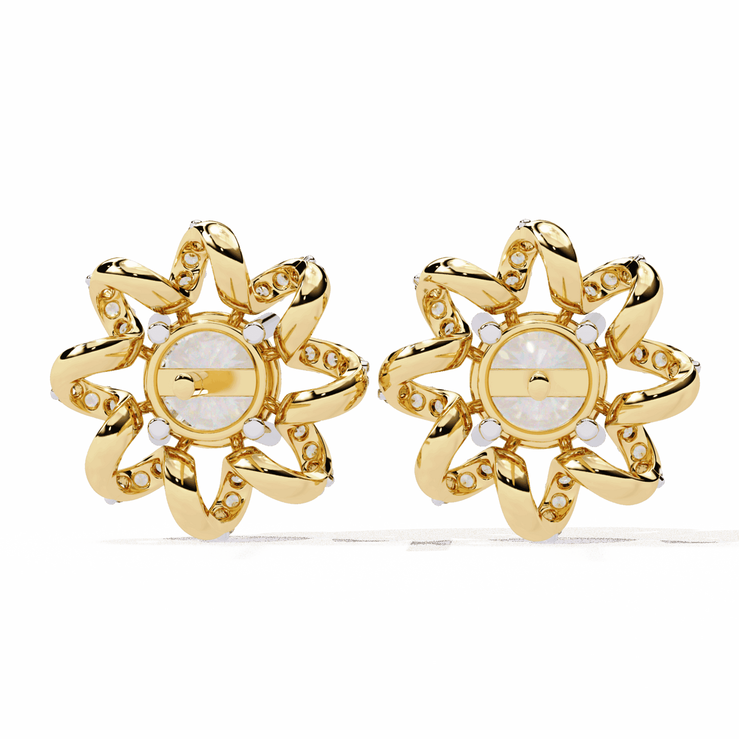 2 Carat Refined Twin Round Stud Earrings in Moissanite | House of Estara