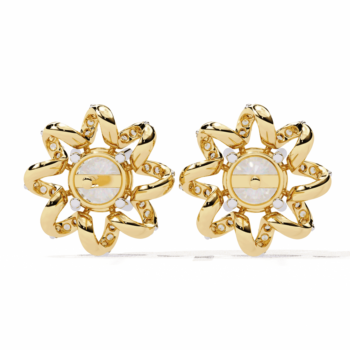 2 Carat Refined Twin Round Stud Earrings in Moissanite | House of Estara