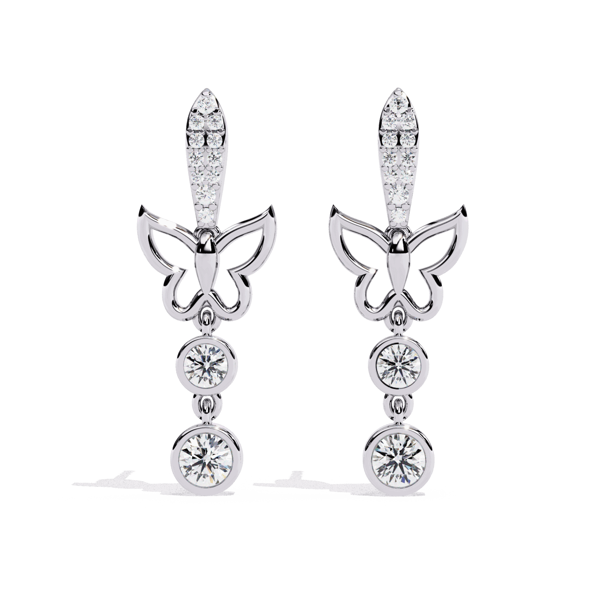 0.6 Carat Eternal Round Dangle Earrings in Moissanite | House of Estara