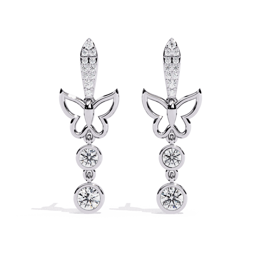 0.6 Carat Eternal Round Dangle Earrings in Moissanite | House of Estara