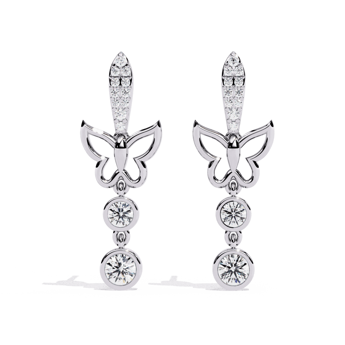 0.6 Carat Eternal Round Dangle Earrings in Moissanite | House of Estara