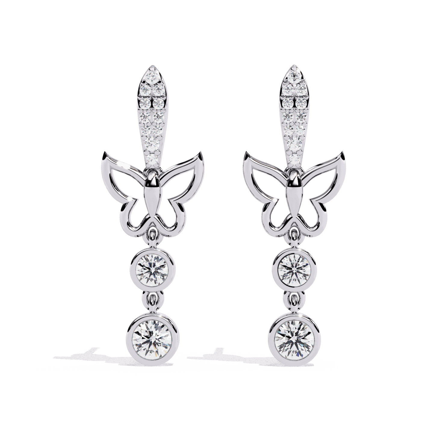 0.6 Carat Eternal Round Dangle Earrings in Moissanite | House of Estara