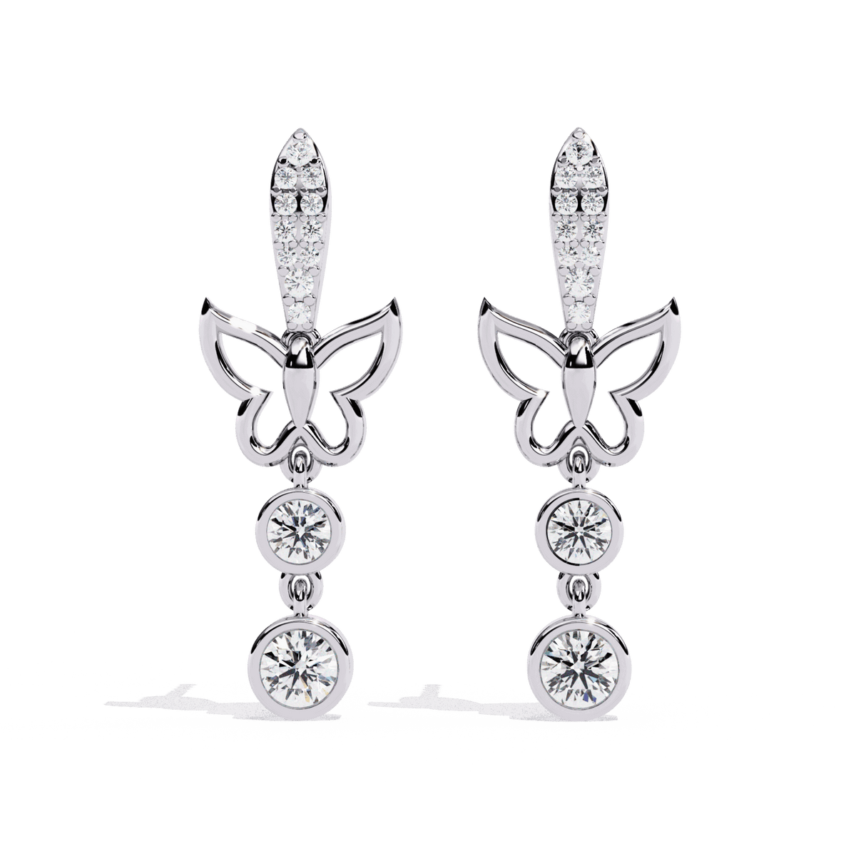 0.6 Carat Eternal Round Dangle Earrings in Moissanite | House of Estara