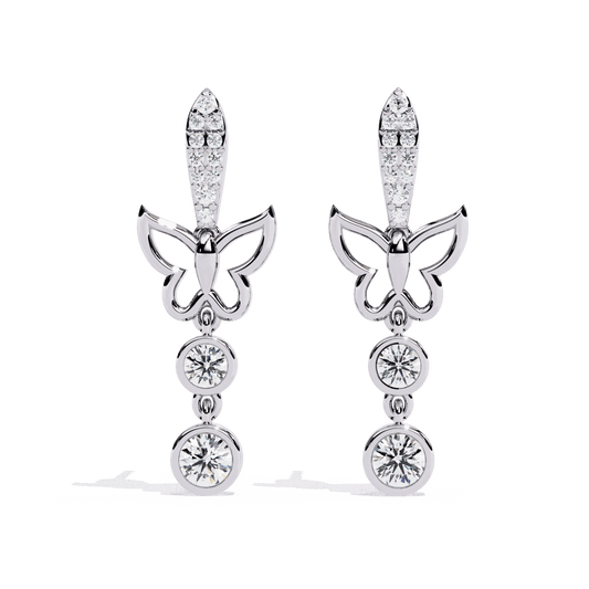 0.6 Carat Eternal Round Dangle Earrings in Moissanite | House of Estara