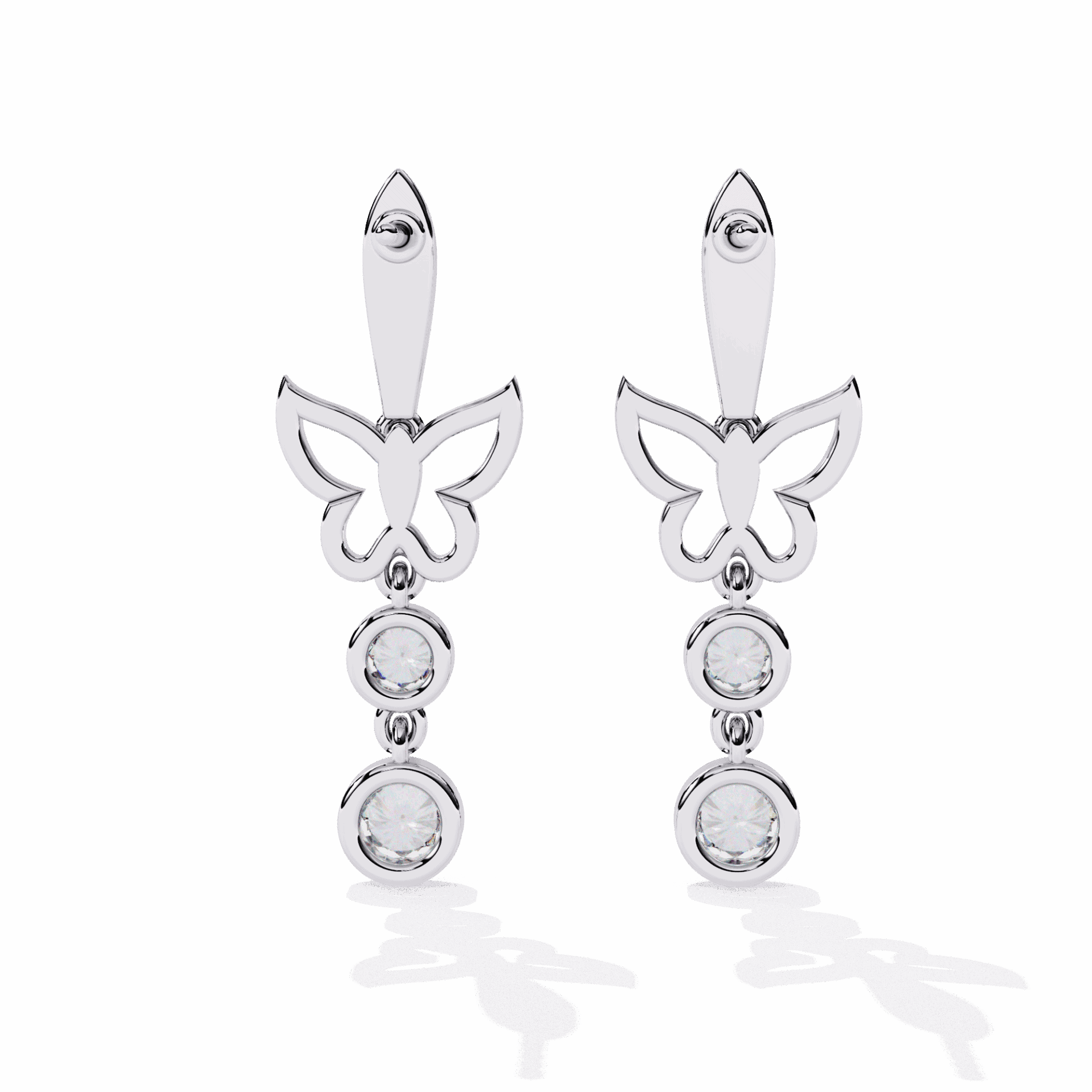 0.6 Carat Eternal Round Dangle Earrings in Moissanite | House of Estara