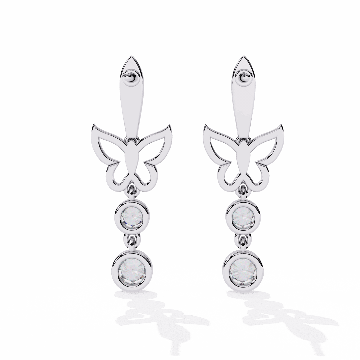0.6 Carat Eternal Round Dangle Earrings in Moissanite | House of Estara