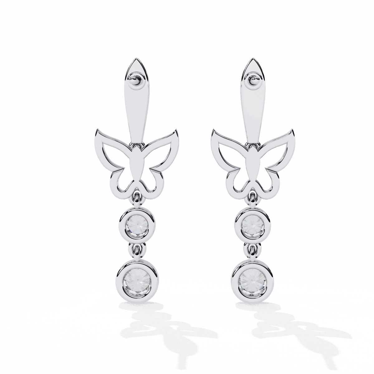 0.6 Carat Eternal Round Dangle Earrings in Moissanite | House of Estara